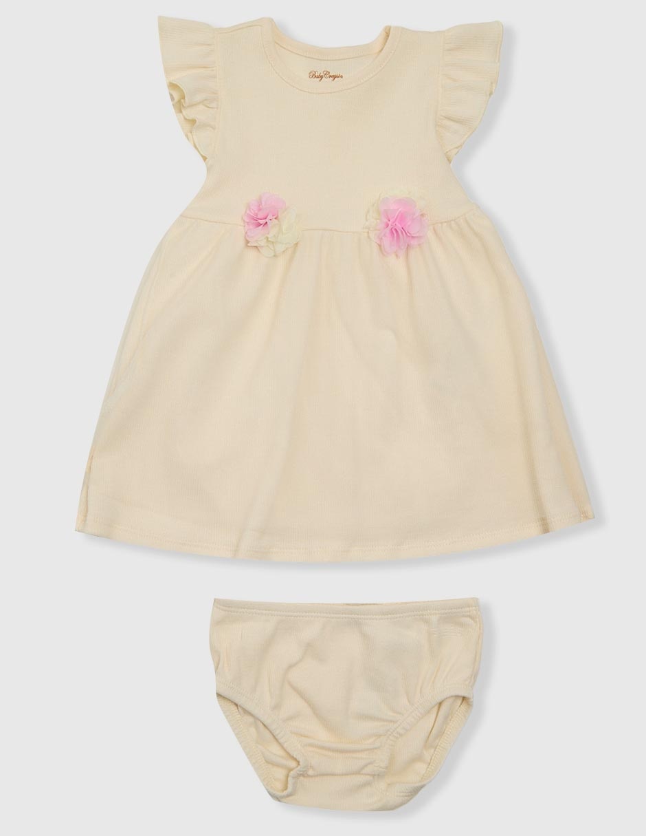 Vestido con calzón Baby Creysi Collection manga cap para bebé niña