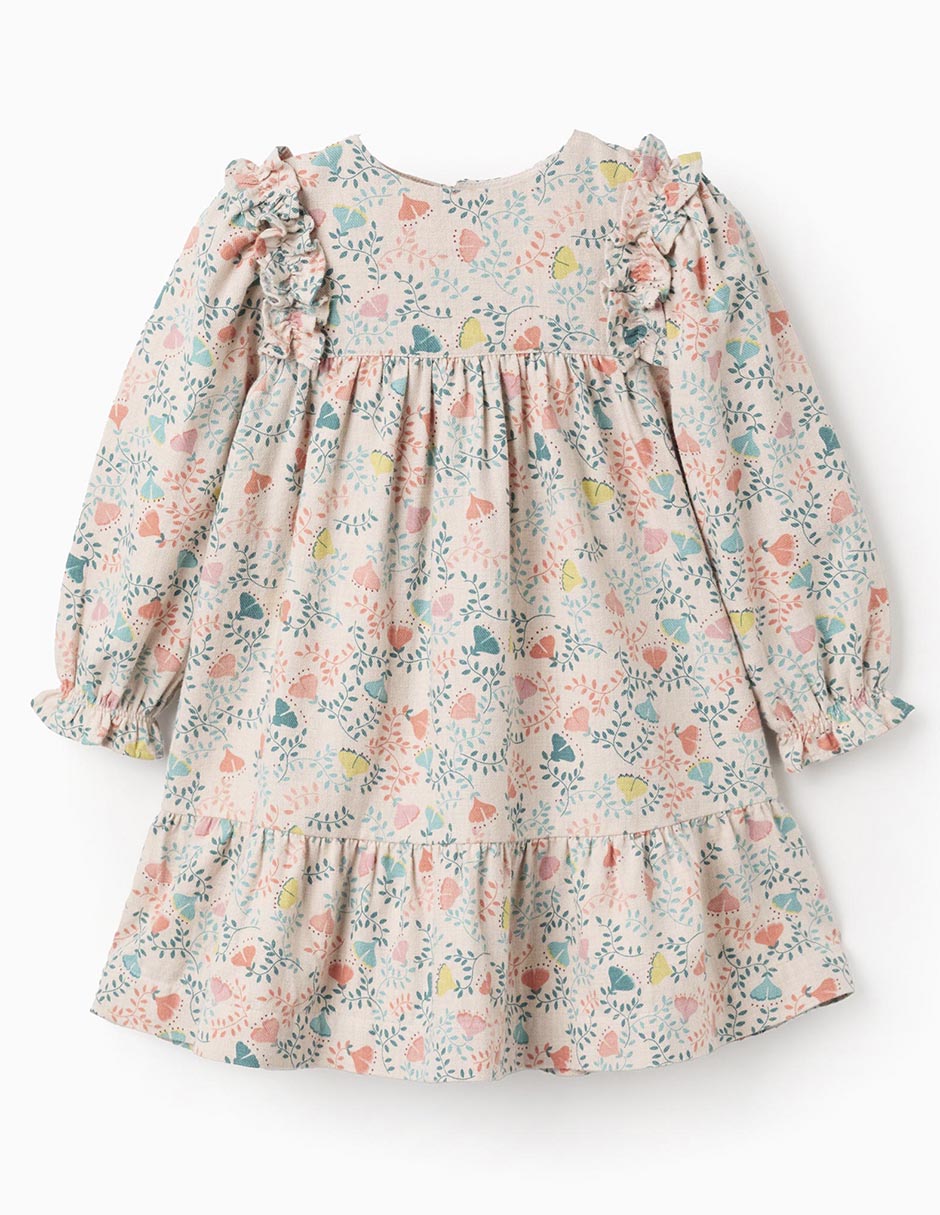 Vestido manga globo para niña
