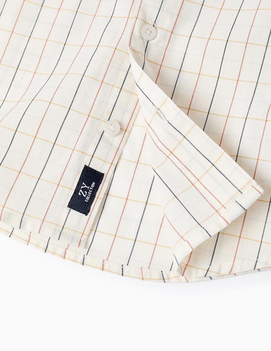 Camisa casual de algodón manga larga para niño 4