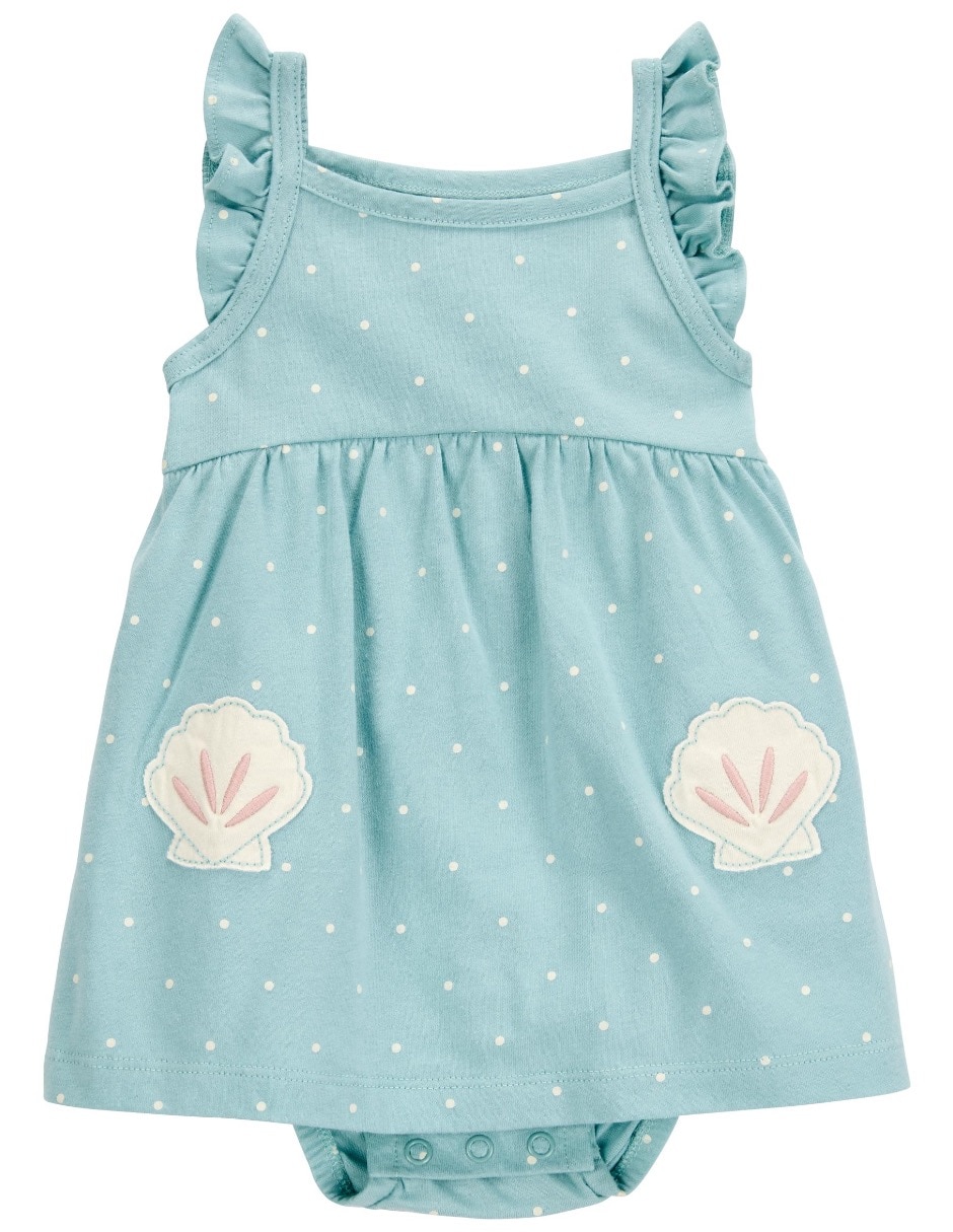 Vestido pañalero Carter's manga volantes para bebé niña Babies