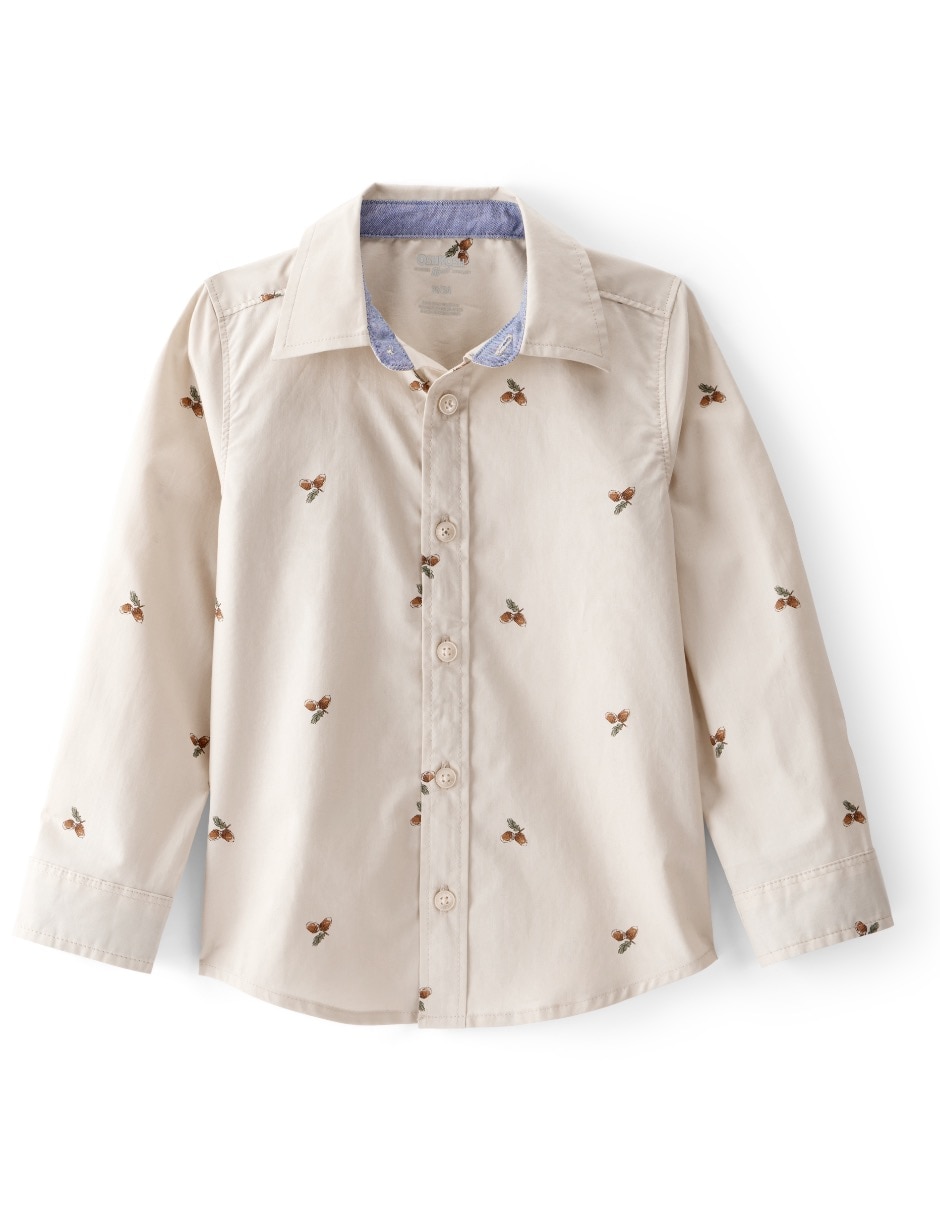 Camisa casual de algodón manga larga para niño Camisa casual de algodón manga larga para niño