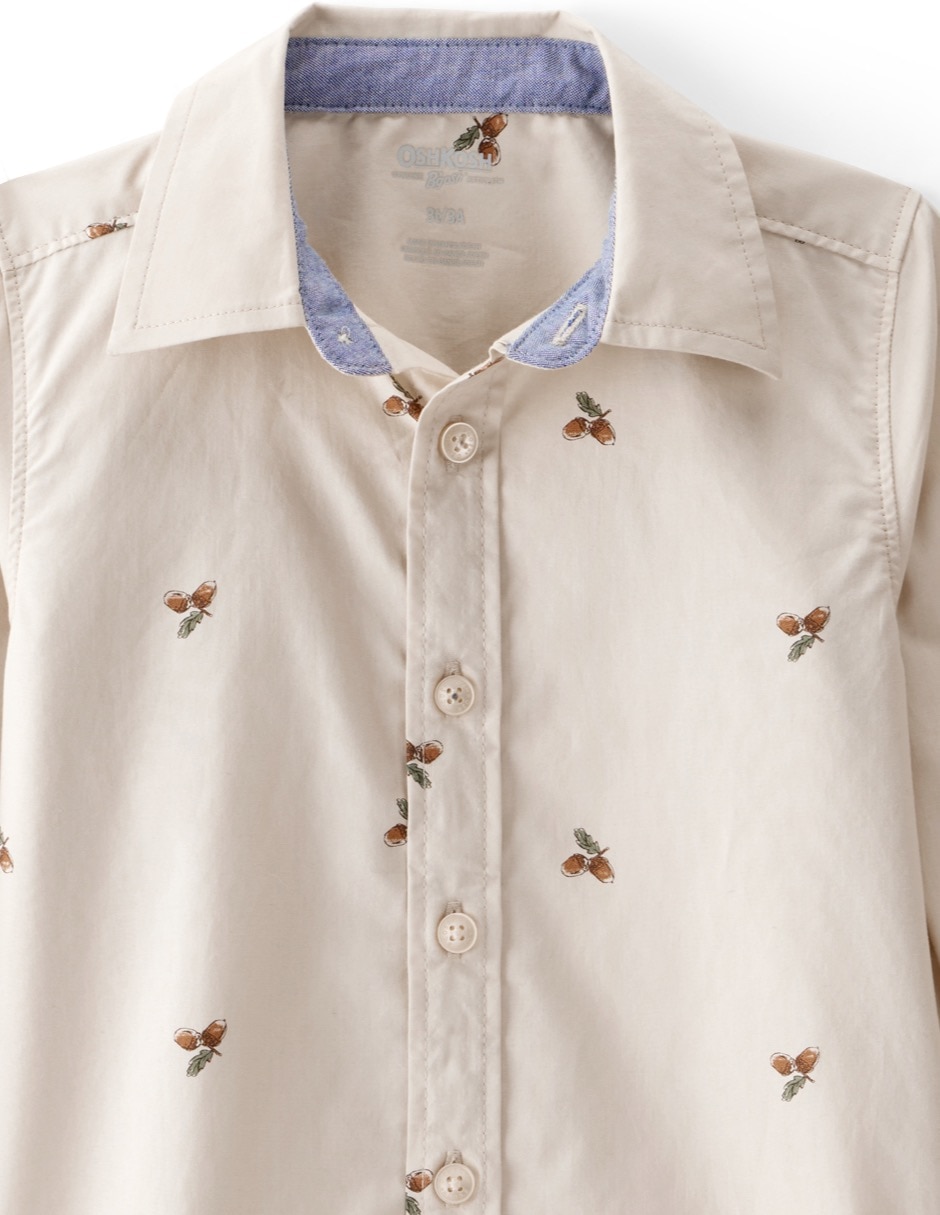 Camisa casual de algodón manga larga para niño 4