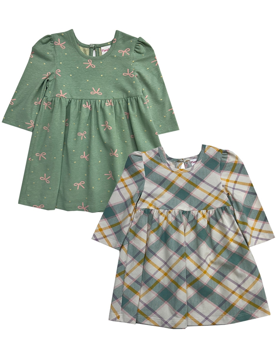 Set vestido manga regular para bebé niña Set vestido manga regular para bebé niña