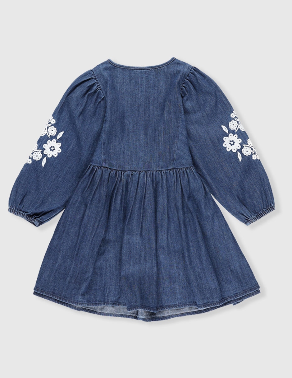 Vestido manga globo para niña 4