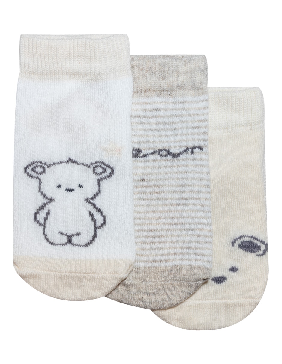 Set de calcetín de algodón para bebé niña 3 pares