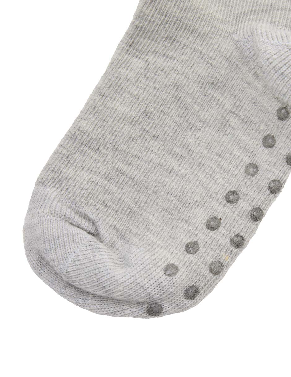 Set de calceta antiderrapante de algodón para bebé niña 3 pares 4