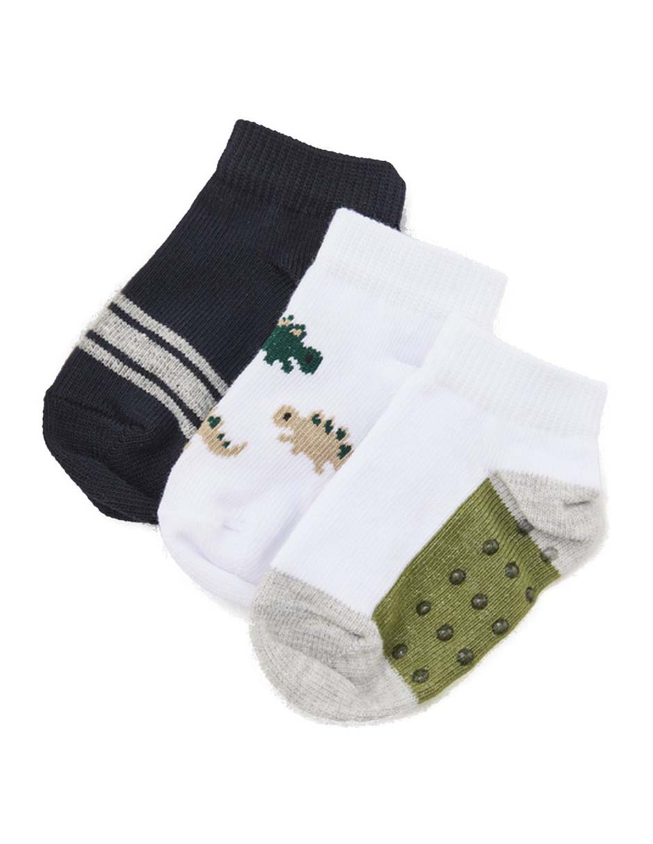 Set de tín antiderrapante de algodón para bebé niño 3 pares