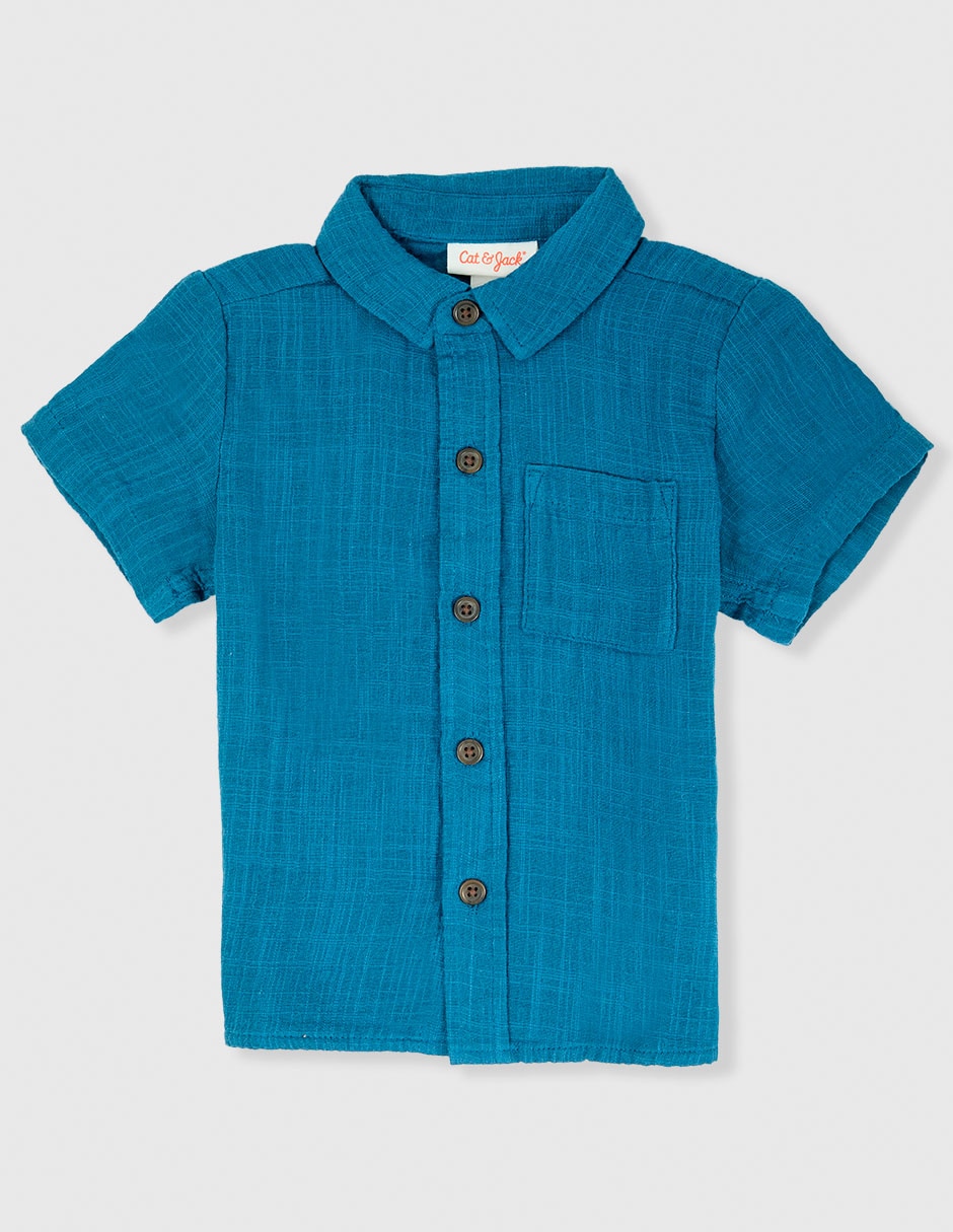 Camisa casual de algodón manga corta para bebé niño Camisa casual de algodón manga corta para bebé niño