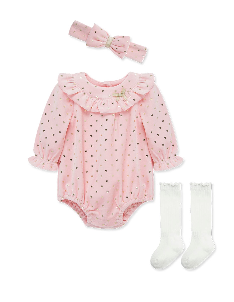 Conjunto de algodón para bebé niña 3 piezas