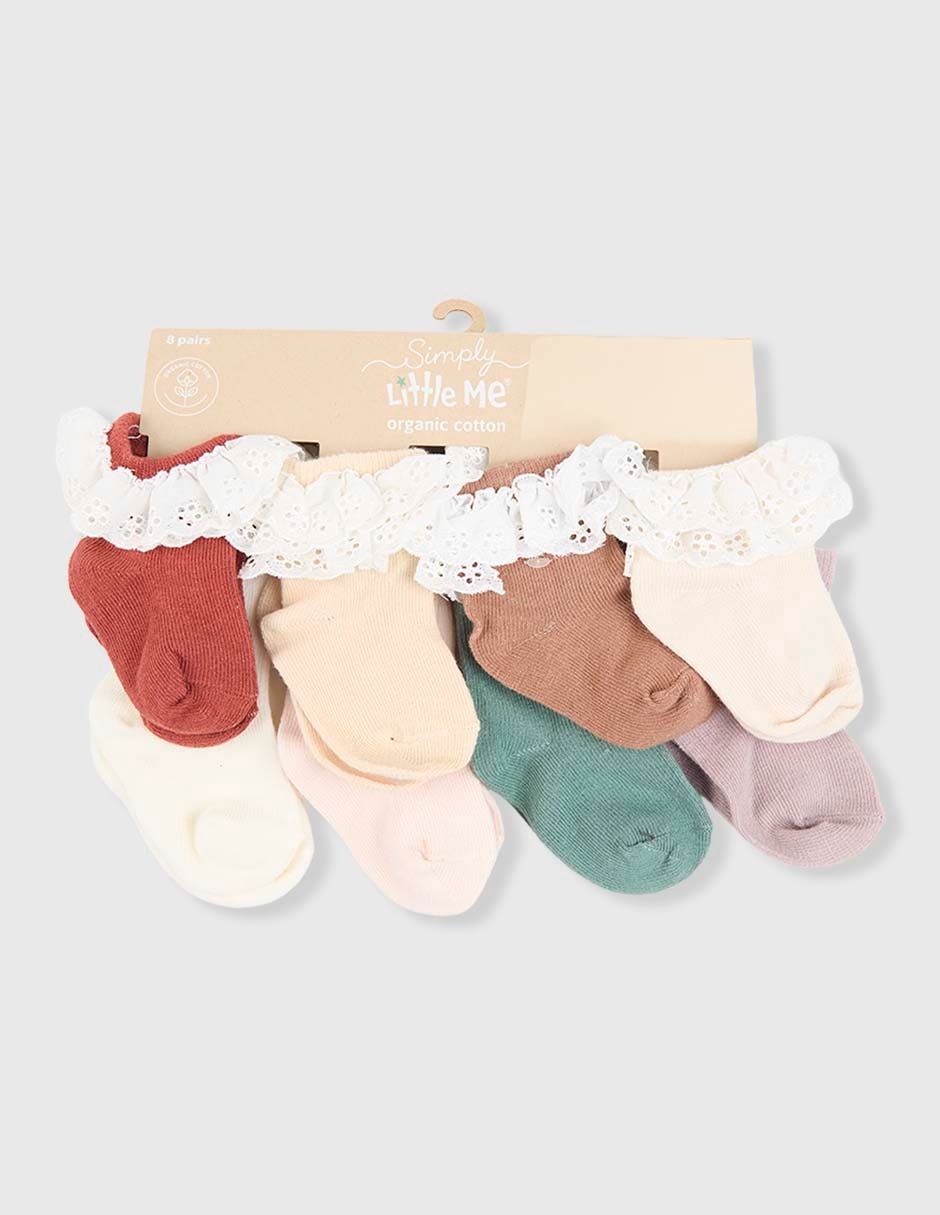 Set de calcetín de algodón para bebé niña 8 pares 4