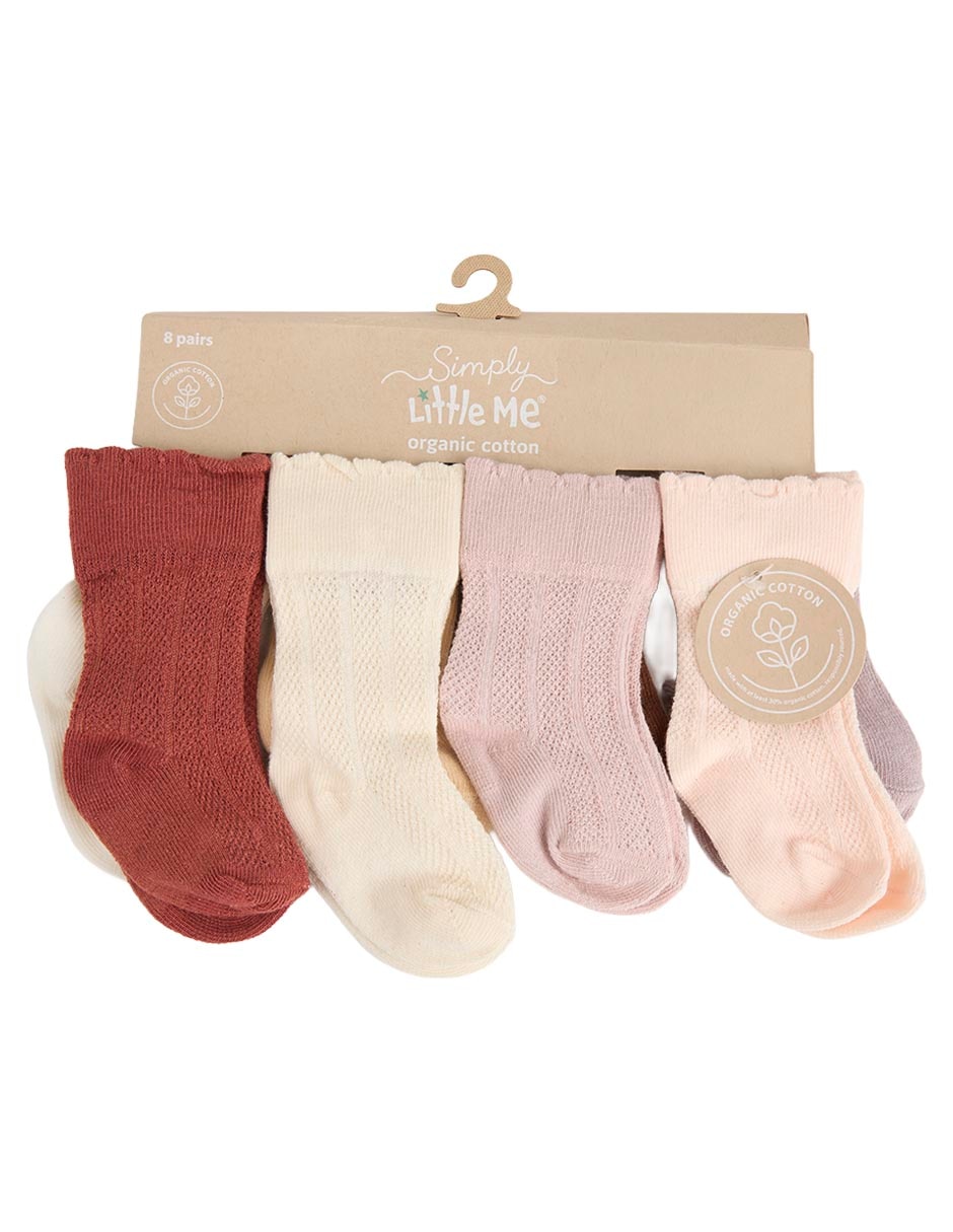 Set de calcetín de algodón para bebé niña 8 pares 4