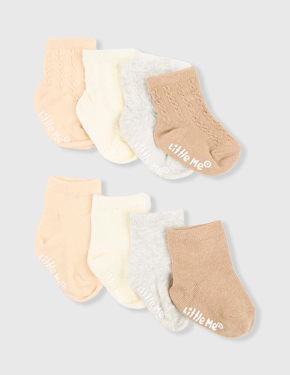 Set de calcetín antiderrapante de algodón para bebé niño 8 pares Set de calcetín antiderrapante de algodón para bebé niño 8 pares