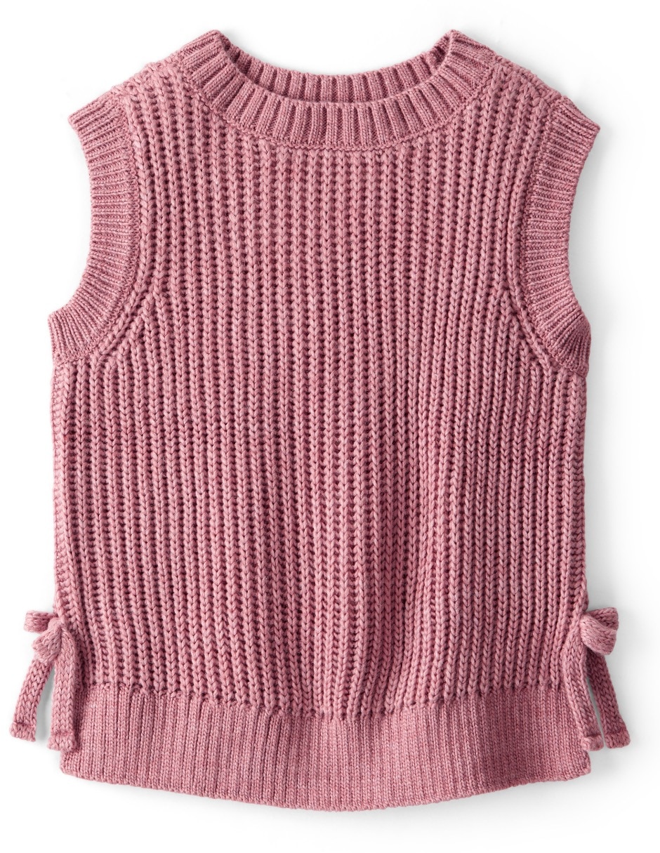 Chaleco tejido para bebé niña