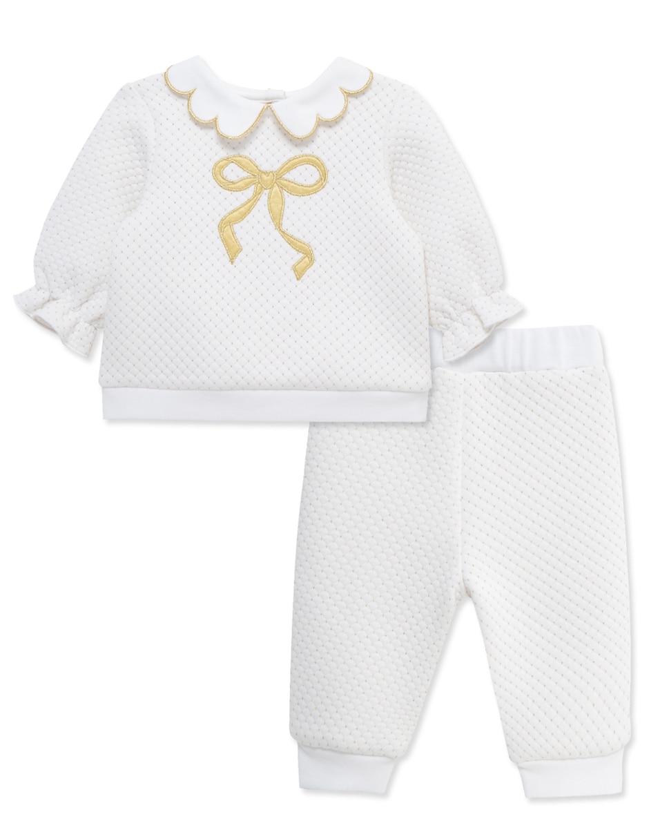Conjunto casual de algodón para bebé niña 2 piezas Conjunto casual de algodón para bebé niña 2 piezas