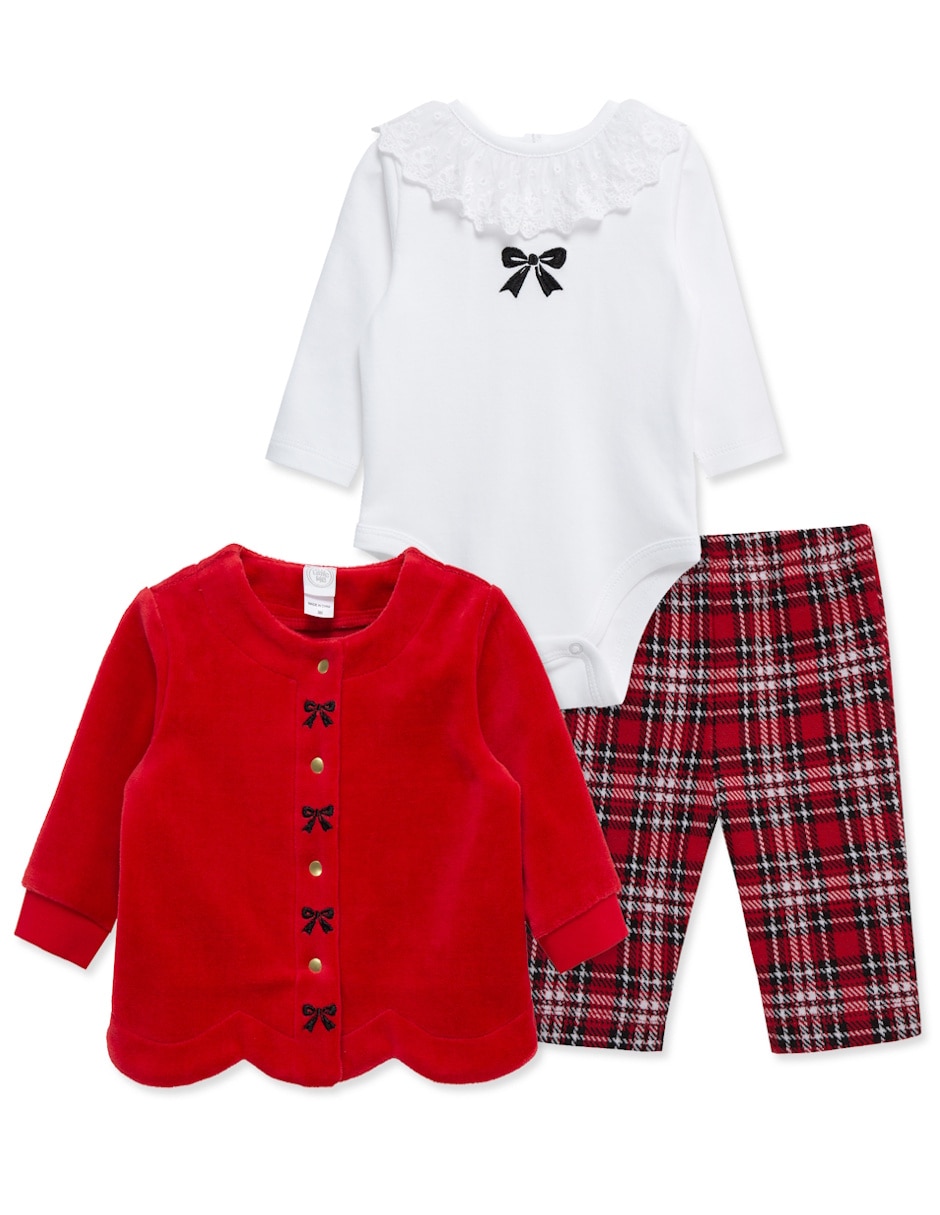 Conjunto de algodón para bebé niña 3 piezas