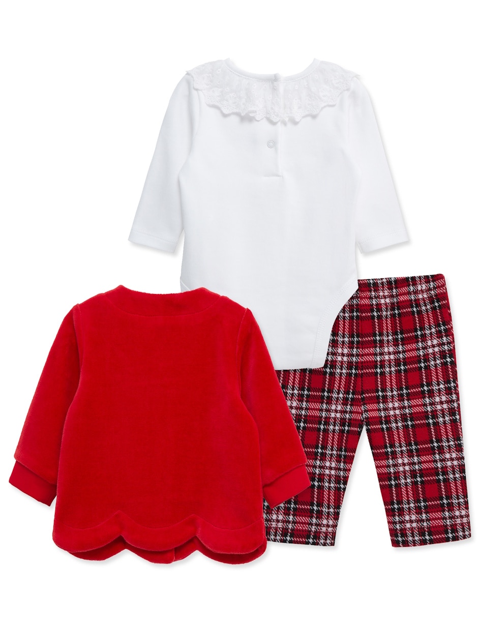 Conjunto de algodón para bebé niña 3 piezas 3