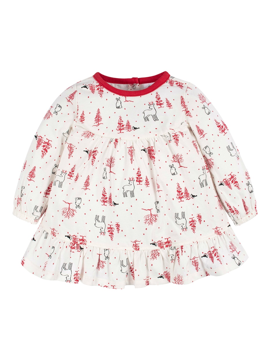 Conjunto vestido manga acampanada para niña 3