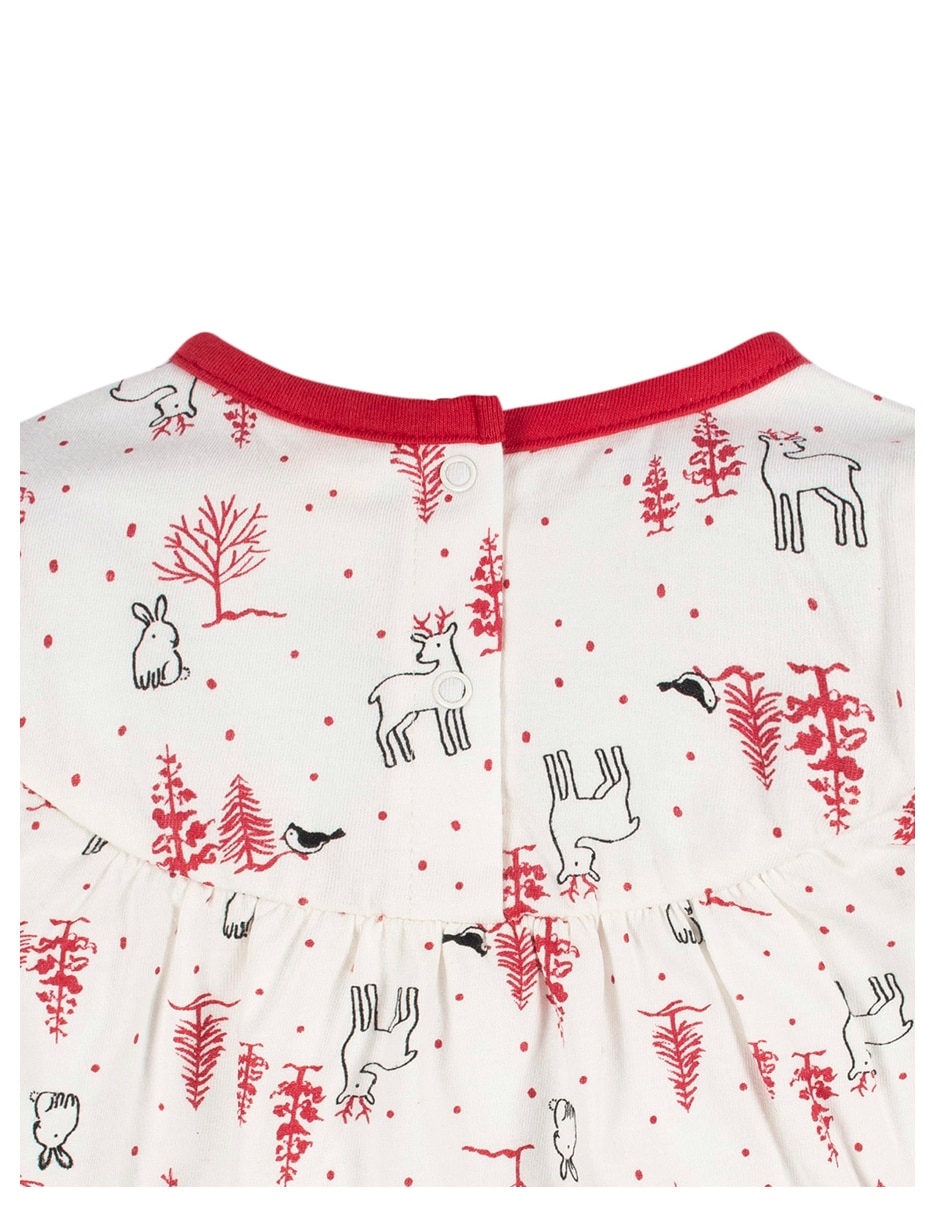 Conjunto vestido manga acampanada para niña 4
