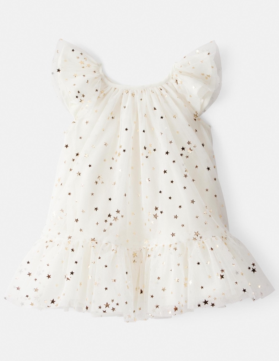 Vestido manga volantes para bebé niña