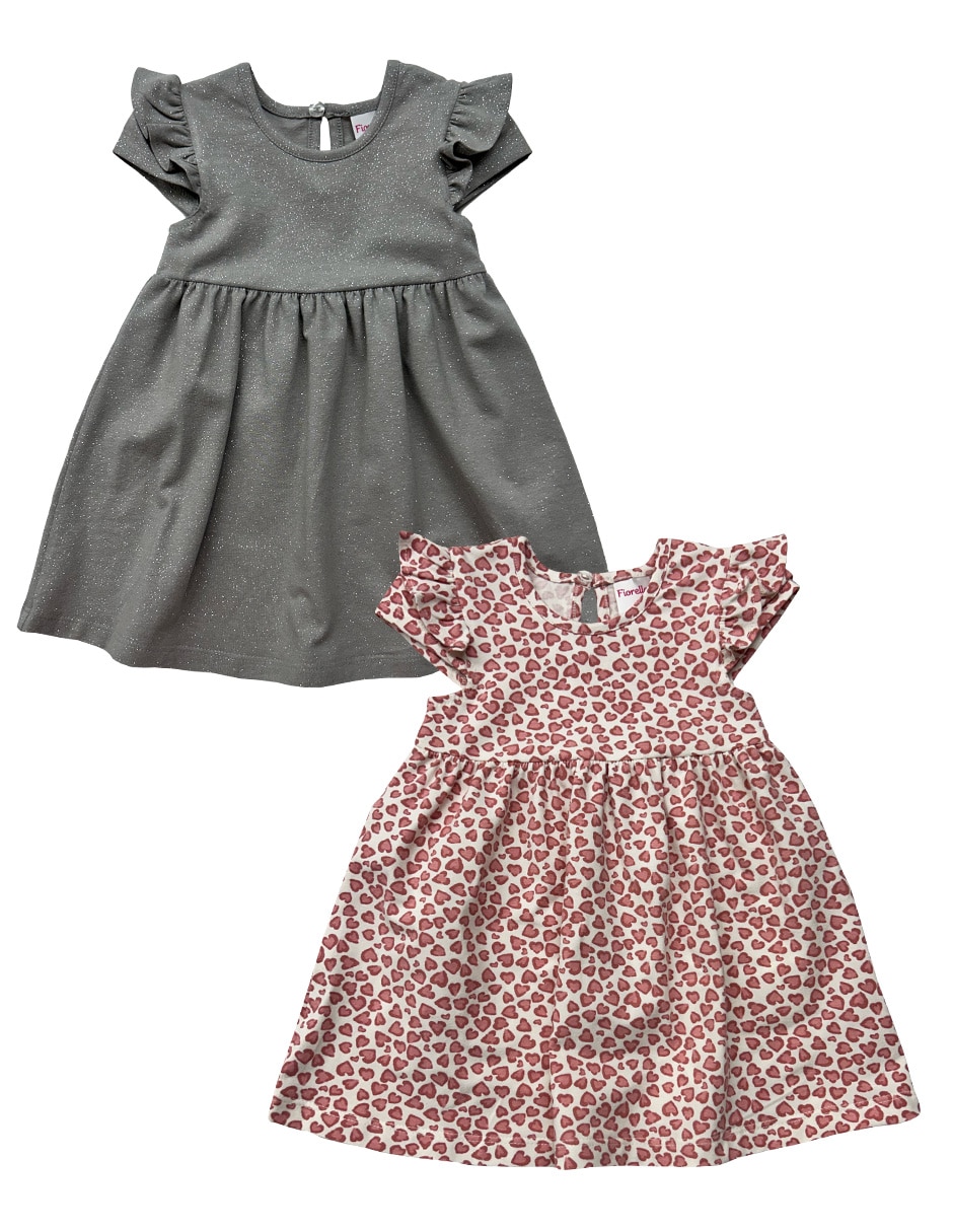 Set vestido manga cap para niña Set vestido manga cap para niña