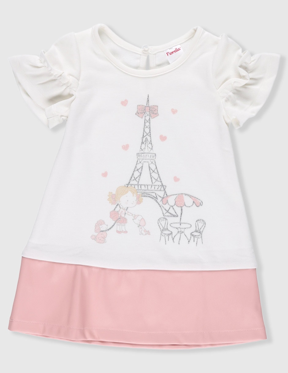 Vestido París manga volantes para bebé niña Vestido París manga volantes para bebé niña