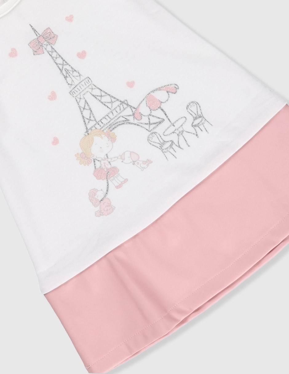 Vestido París manga volantes para bebé niña 3