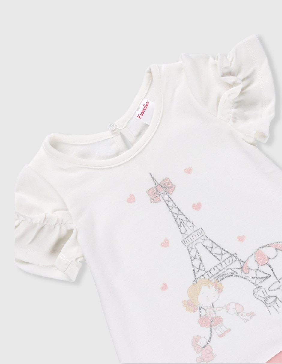 Vestido París manga volantes para bebé niña 4