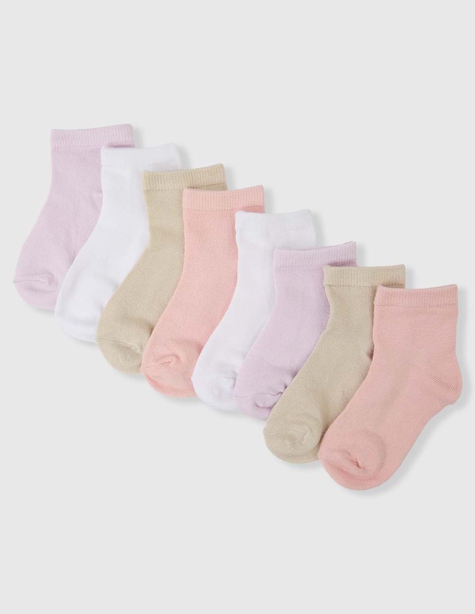 Set de calcetín para bebé niña 8 pares Set de calcetín para bebé niña 8 pares