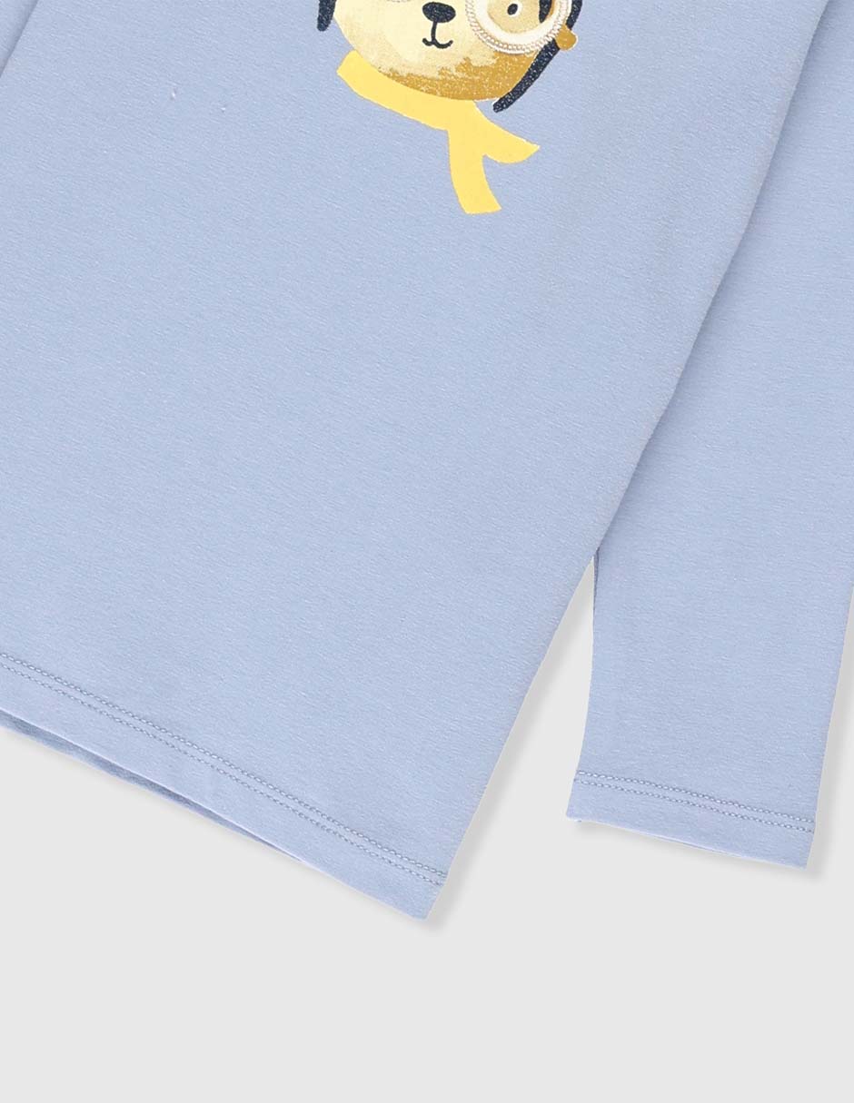 Playera Oso manga larga para bebé niño 4
