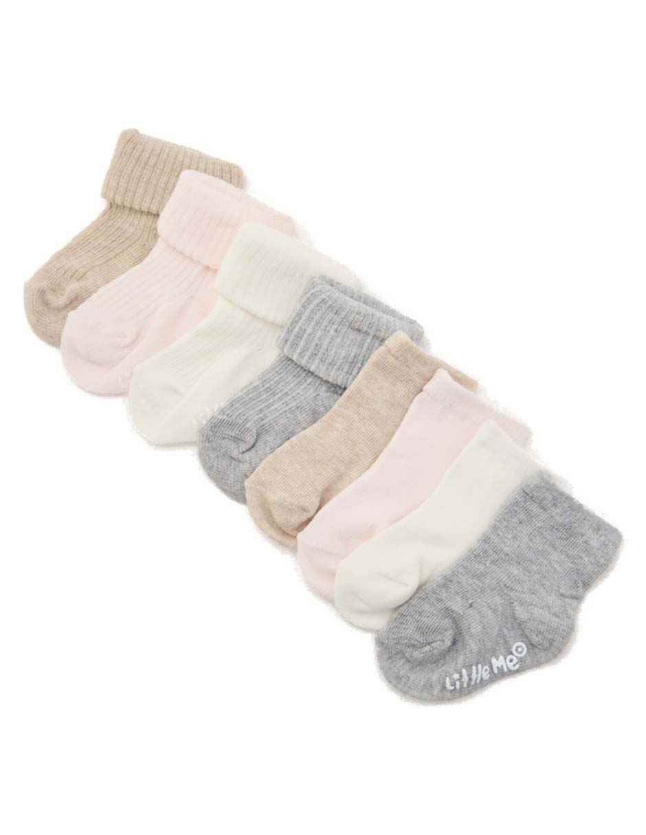 Set de calcetín antiderrapante de algodón para bebé niña 8 pares Set de calcetín antiderrapante de algodón para bebé niña 8 pares