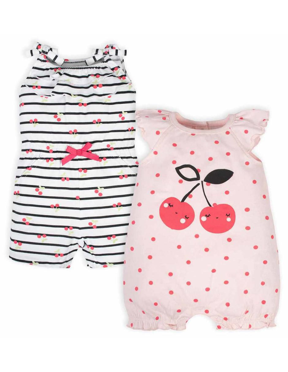 Set romper de algodón para niña
