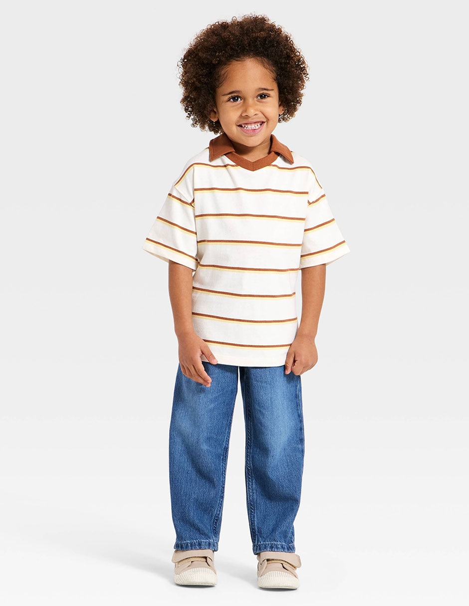 Playera tipo polo de algodón para niño 3