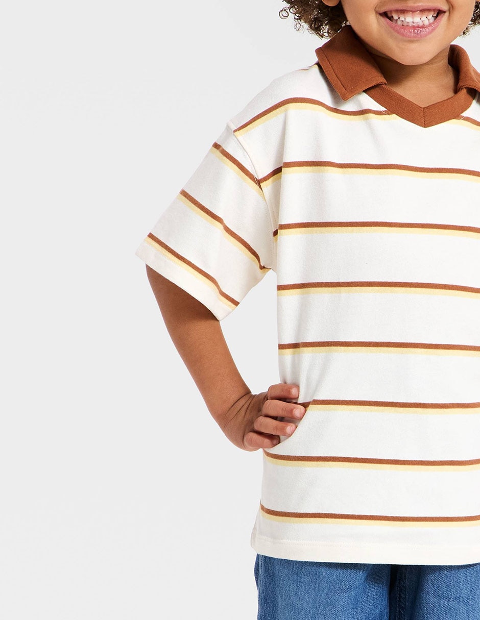 Playera tipo polo de algodón para niño 4