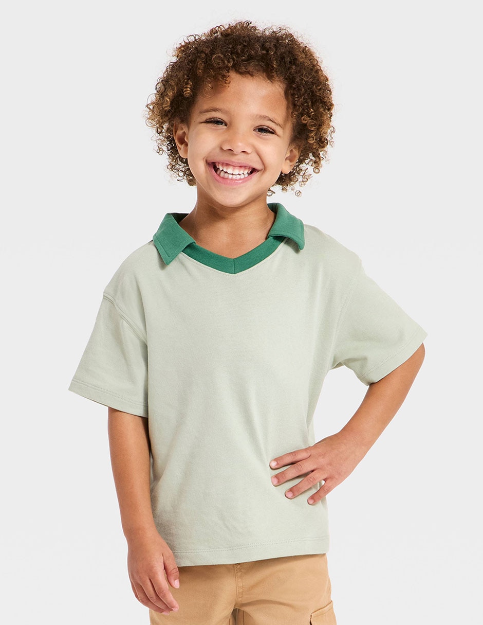 Playera tipo polo Cat & Jack de algodón para niño