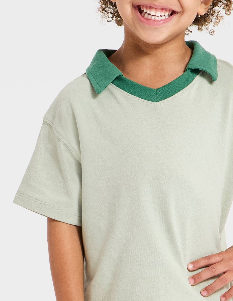 Playera tipo polo Cat & Jack de algodón para niño 4