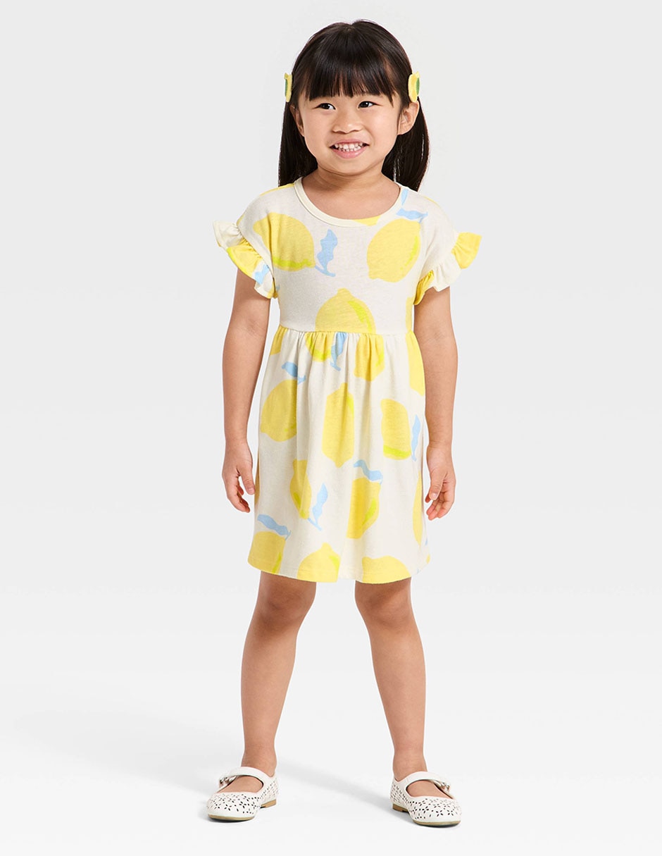 Vestido manga volantes para niña 3