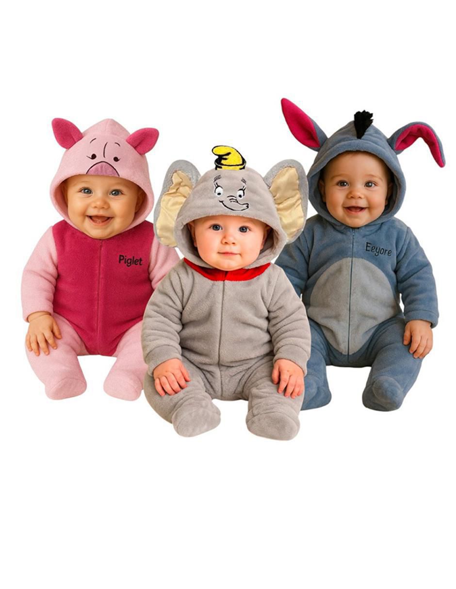 Set de mamelucos Piglet, Dumbo y Eeyore para bebé
