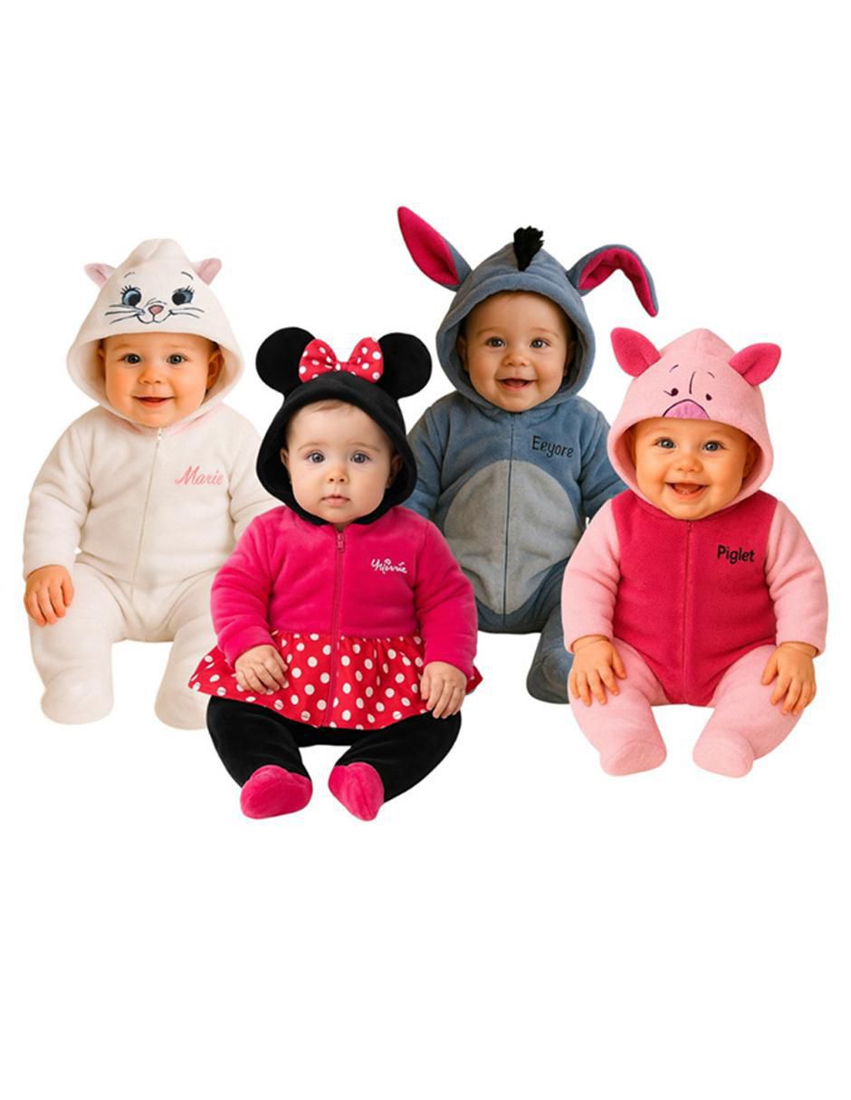 Set de mamelucos Mariel, Minnie, Eeyore y Piglet para bebé niña Set de mamelucos Mariel, Minnie, Eeyore y Piglet para bebé niña