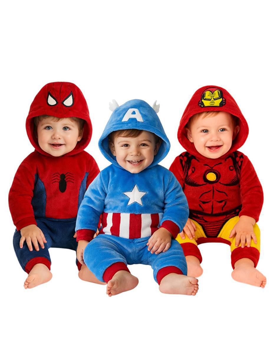 Set de mamelucos Spiderman, Capitán América, Ironman para bebé