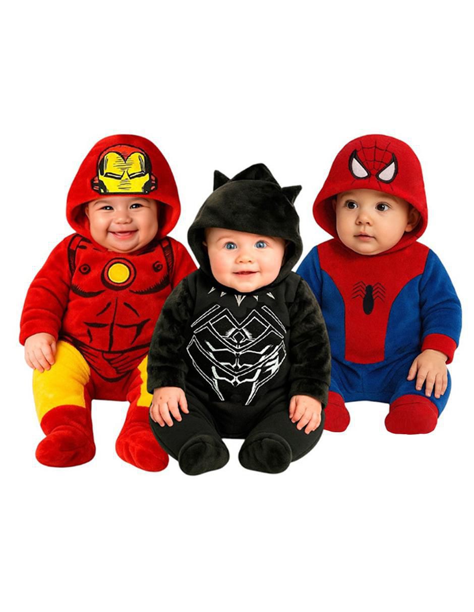 Set de mamelucos Ironman, Black Panther y Spiderman para bebé