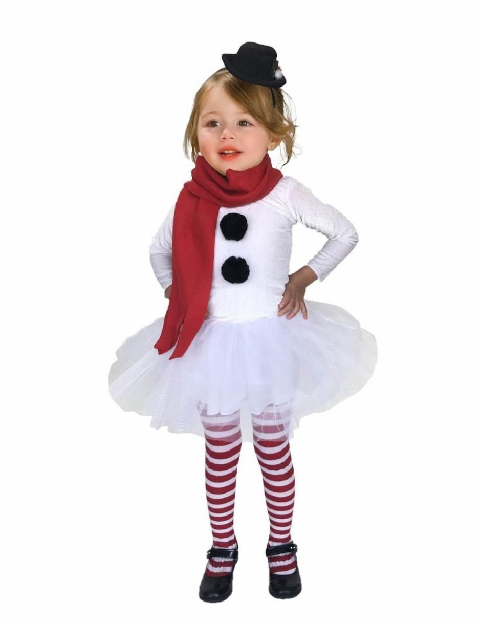 Disfraz navideño de muñeco de nieve para niña Disfraz navideño de muñeco de nieve para niña