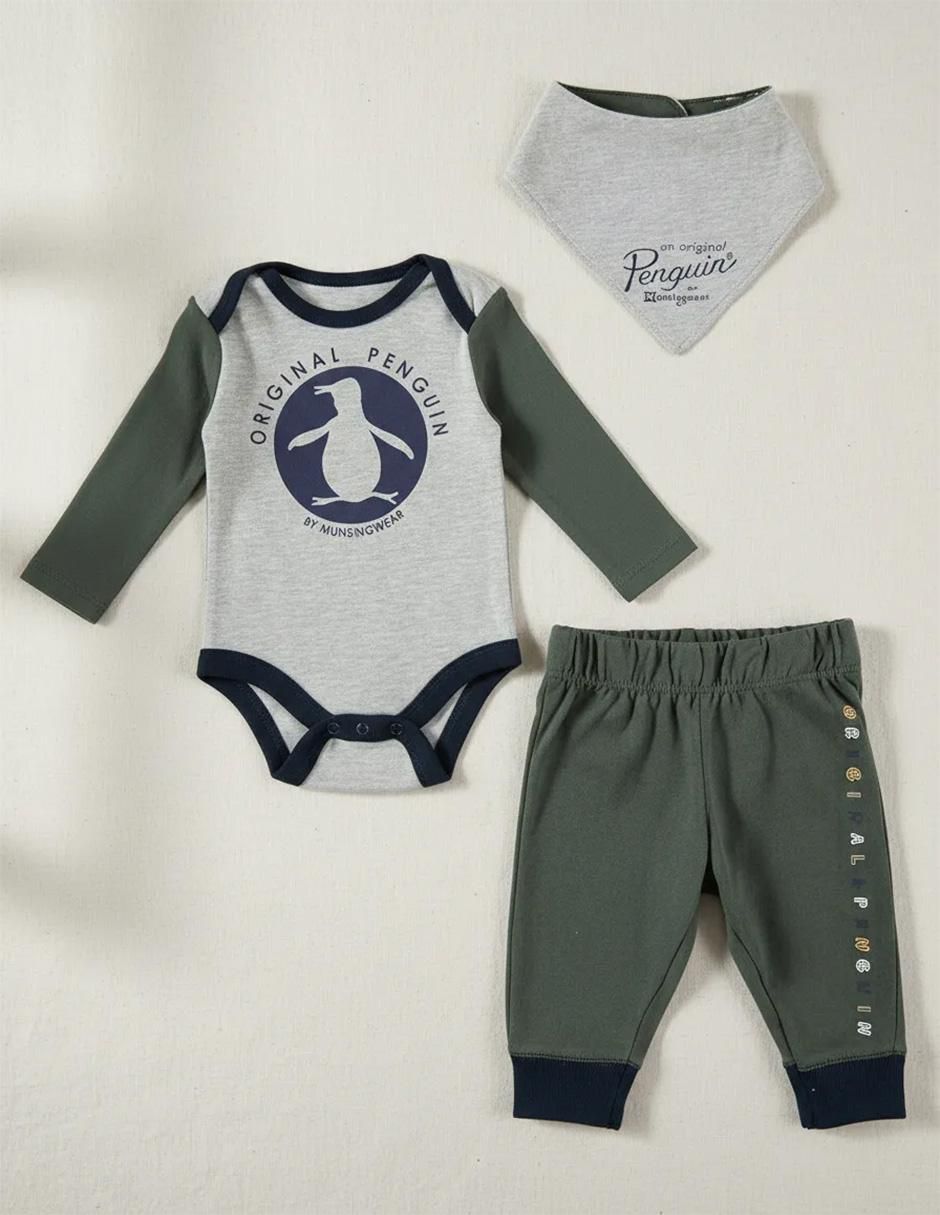 Mameluco térmico Baby Penguin de algodón para bebé