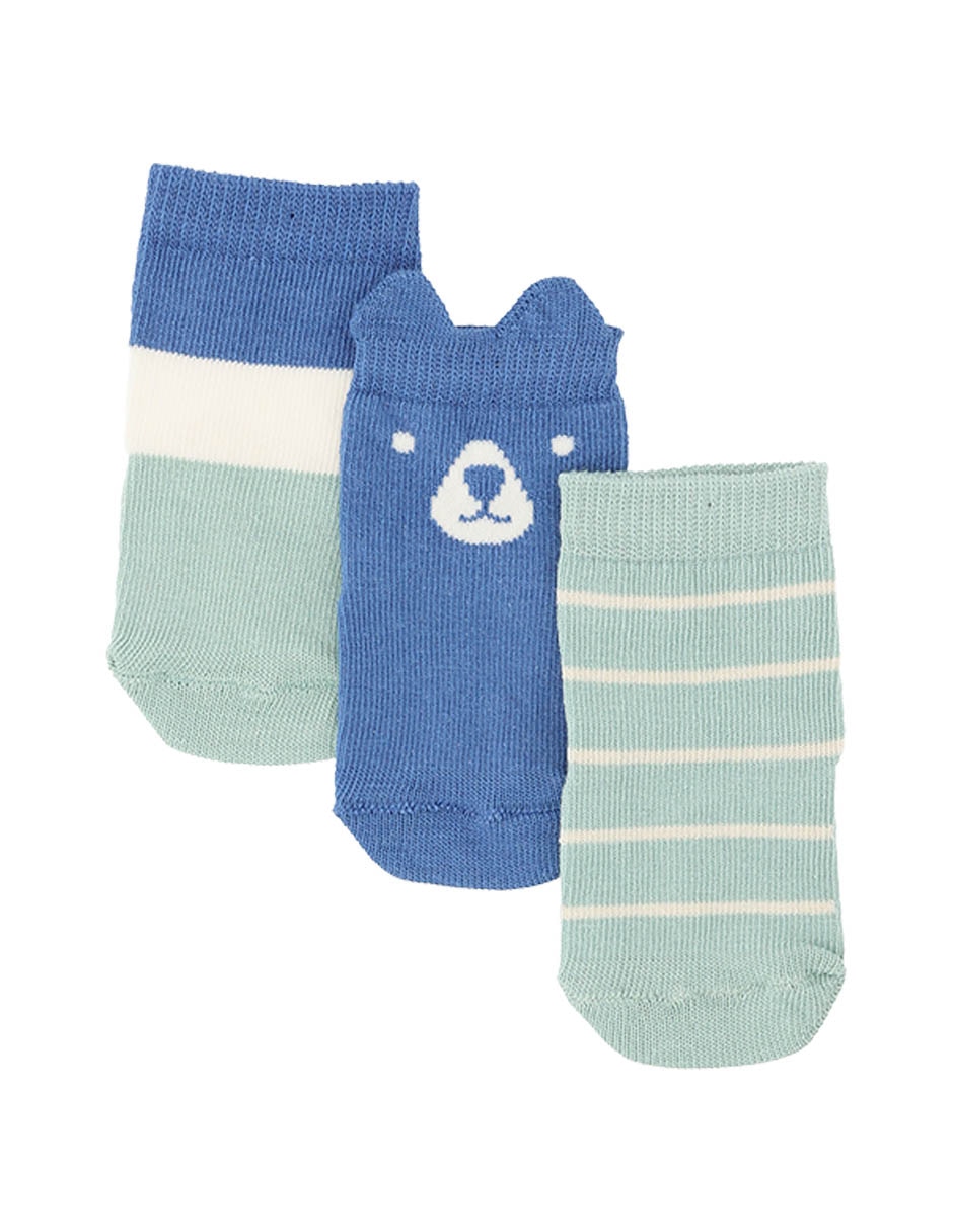 Set de calcetín de algodón para bebé niño 3 pares Set de calcetín de algodón para bebé niño 3 pares