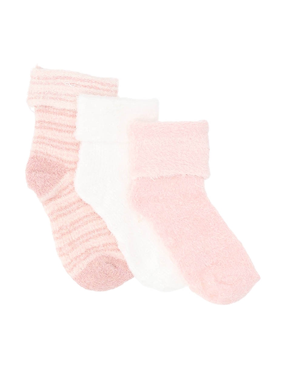 Set de calcetín antiderrapante de algodón para bebé niña 3 pares Set de calcetín antiderrapante de algodón para bebé niña 3 pares
