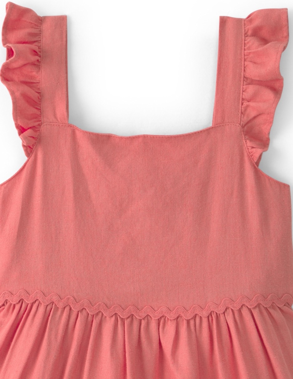 Vestido manga volantes para bebé niña 4