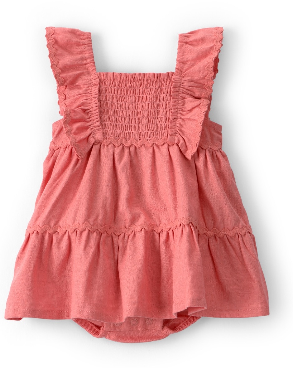 Vestido con calzón manga volantes para bebé niña Vestido con calzón manga volantes para bebé niña
