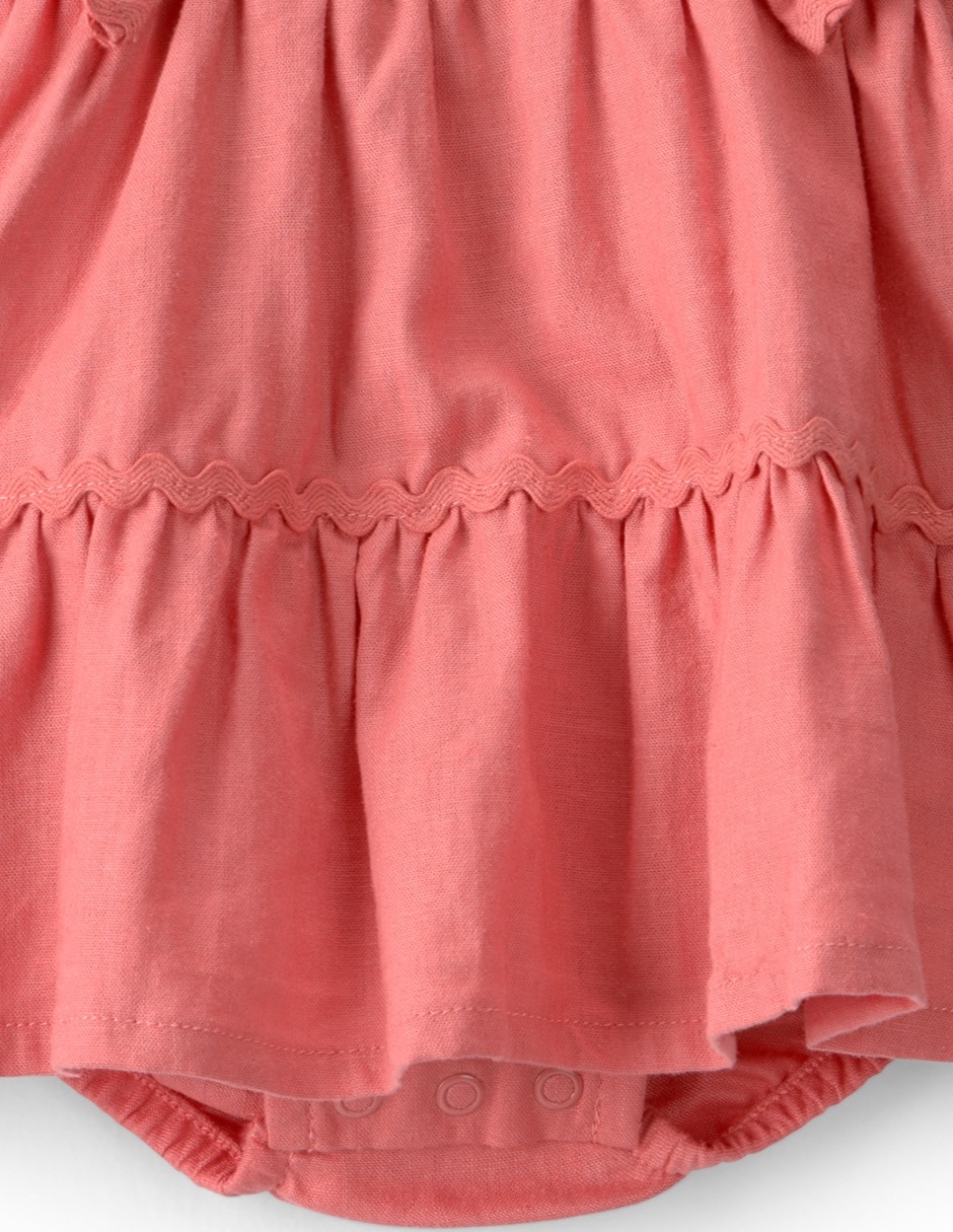 Vestido con calzón manga volantes para bebé niña 3