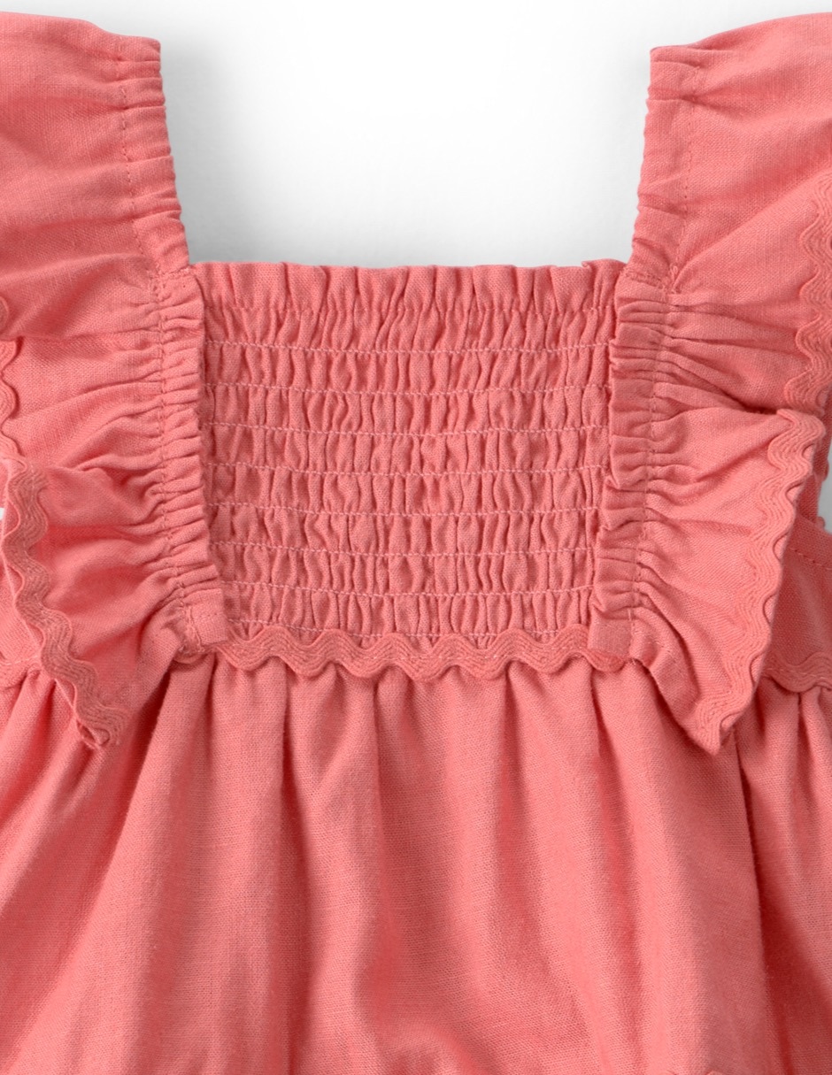 Vestido con calzón manga volantes para bebé niña 4