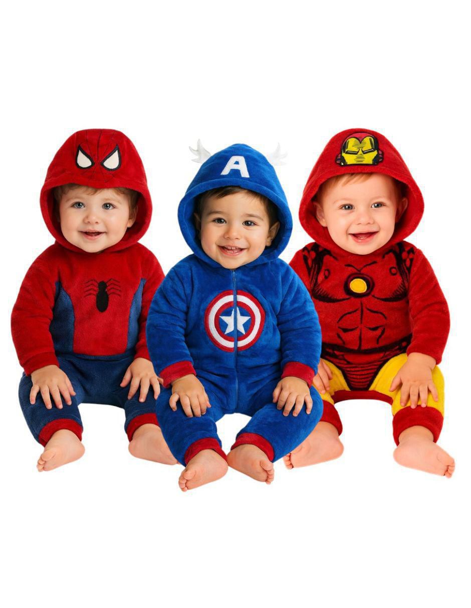 Set de mamelucos Spiderman, Capitán América, Ironman para niño