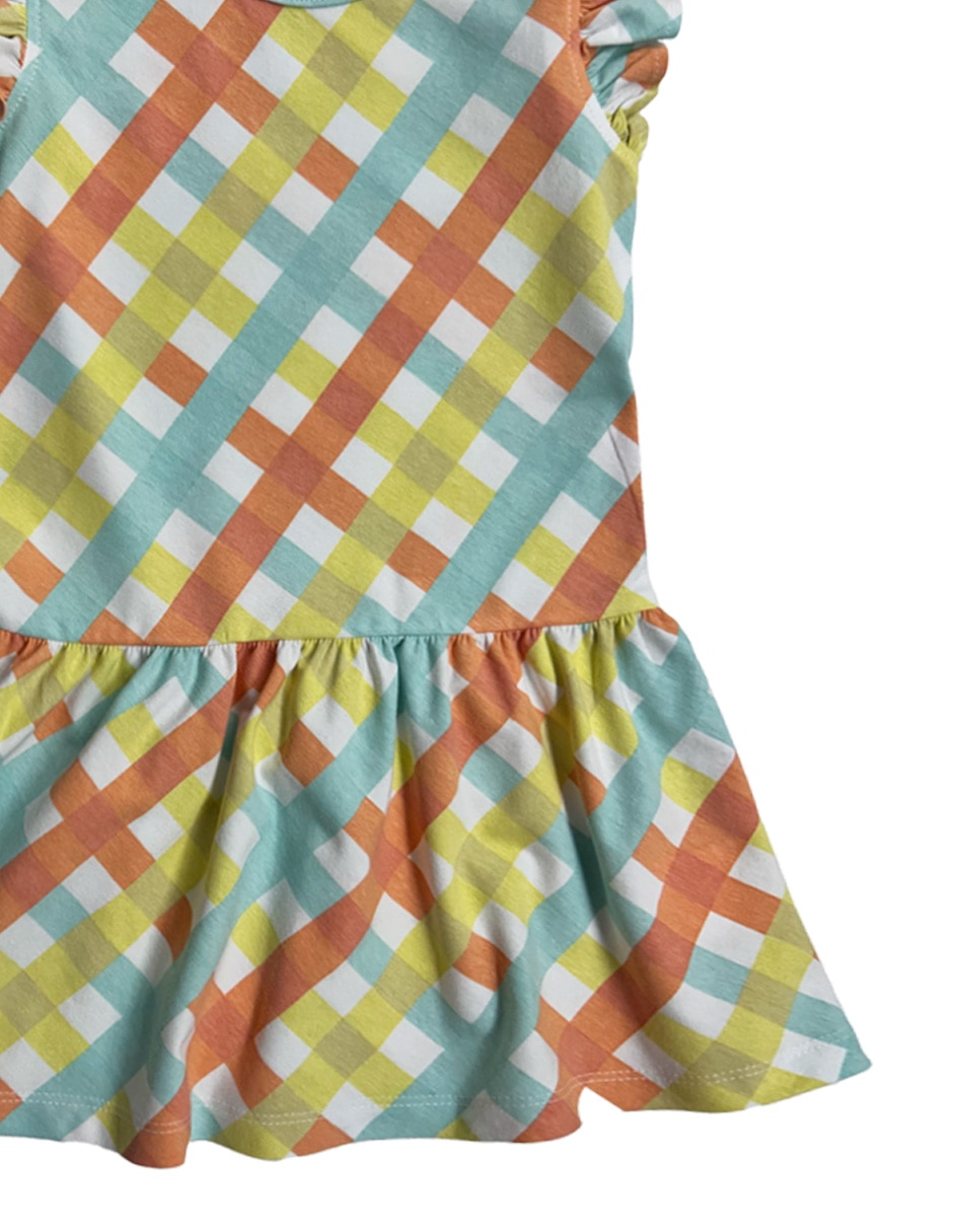 Set vestido manga volantes para bebé niña 3